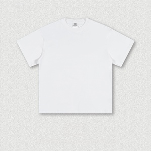 305gsm 100% Cotton Unisex Heavyweight Knitted T-shirt Custom Dtg Wholesale Drop Shoulder Short Sleeve Streetwear - Product Image 1