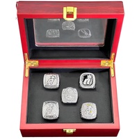 Venta al por Mayor de Fábrica, Juego de 5 Anillos de Campeonato de los San Antonio Spurs 1999/2003/2005/2007/2014, Joyería de Aleación Plateada de Alta Calidad