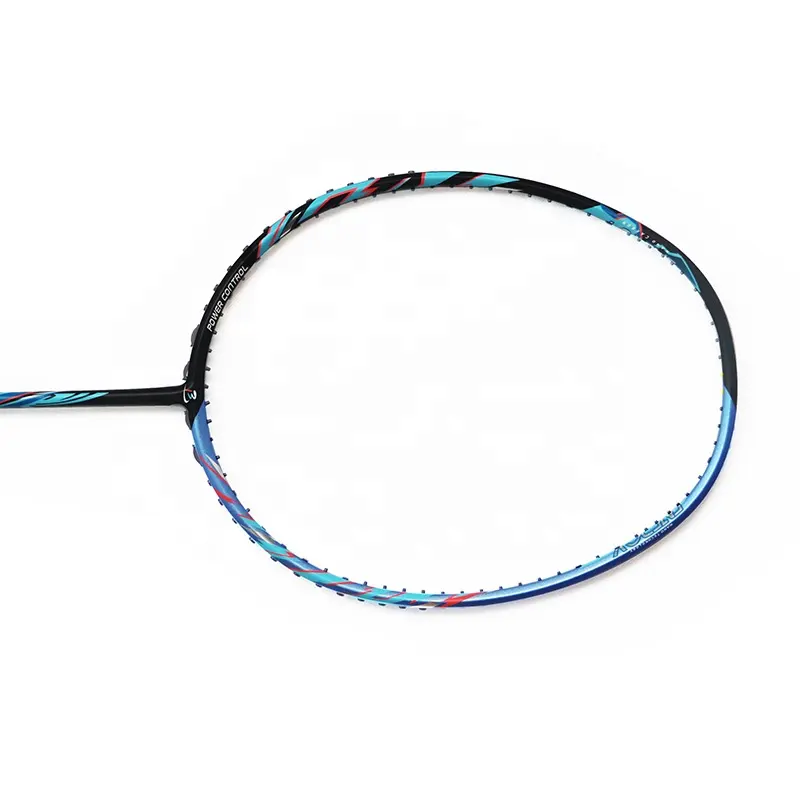 Zwart Blauw Fabriek Custom Full Carbon Materia Gemaakt Professionele Shuttle Badminton Racket Racket
