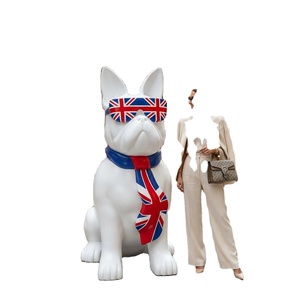 Sculpture de chien en fibre de verre, style art moderne, figurine Frenchie, décoration artistique virale pour centre commercial, ornements de mode haut de gamme, personnalisable - Product Image 1
