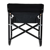 Chaise de Réalisateur Pliante Robuste en Acier avec Accents en Bois, Siège d'Extérieur Compact et Portable pour le Camping