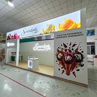 Stand d'exposition en bois haut de gamme IZEXPO, design moderne, présentoir personnalisé, innovation personnalisée, stand modulaire pour salon alimentaire