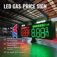 Proveedor de Letreros LED para Precios de Gasolina, Letrero Digital Grande de 25 Pulgadas 88888, Resistente al Agua para Exteriores, para Gasolineras en EE. UU., 110V