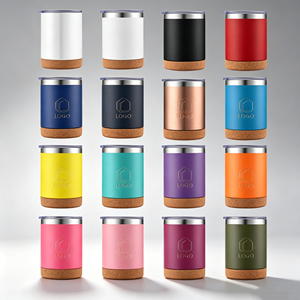 12oz Car Tumbler With Cork Bottom <b>Double</b> <b>Wall</b> Vacuum Insulated Stainless Steel Cup 304 Custom Logo Wholesale - Product Image 1