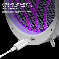 Tueur de moustiques électrique sans fil portable 2 en 1, rechargeable, avec lumière UV, piège à mouches pour intérieur et extérieur