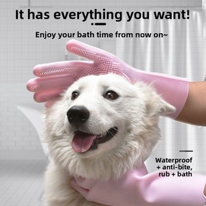 Guantes de Silicona para Bañar Mascotas – Cepillo para Perros y Gatos, Cepillo para Eliminar Pelo, Esponja para Lavar Platos – Púas Suaves, Limpieza Profunda, Masaje - Product Image 2