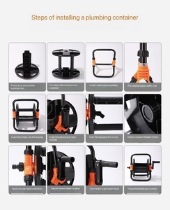 <span class=keywords><strong>Enrouleur</strong></span> de tuyau portable de 20 m <span class=keywords><strong>avec</strong></span> support pour pistolet de pulvérisation – Idéal pour l'<span class=keywords><strong>arrosage</strong></span> du jardin et le lavage de voiture - Product Image 5