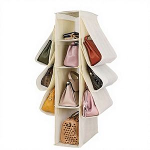 Sac de rangement pliable non tissé à 10 poches, organisateur de sacs à main suspendu, grande capacité, mural, pour sacs à main et portefeuilles dans le placard - Product Image 2
