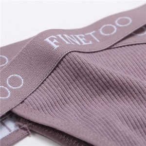 Slip sexy da donna con fascia in vita a lettere incrociate, <span class=keywords><strong>perizoma</strong></span> a vita alta a costine - Product Image 4