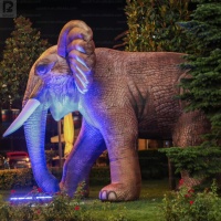 Éléphant gonflable géant avec logo personnalisé, attrape-regards, réaliste, thème animalier, pour promotion de rue/exposition animale/décoration