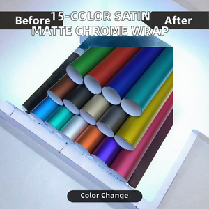 15 Colors Matte Satin <b>Vinyl</b> <b>Wrap</b> Film Bubble Free Car Body Sticker Roll 1.52 x 18 m PVC - Product Image 2