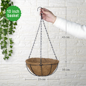Hot Sale Metal Wire <strong>Baskets</strong> with 8 Inch Coco Liner <strong>Hanging</strong> Pots for Plants <strong>Indoor</strong>, <strong>Hanging</strong> Flower Pots for Railings - Product Image 4