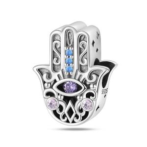Nuevo Dije de Plata de Ley S925 con Circonita de Colores, Llavero de Mariposa, <span class=keywords><strong>Palma</strong></span>, Ángel, Colgante para Pulsera DIY, Joyería al por Mayor para Mujer - Product Image 5