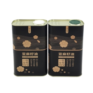 Nouvelle conception de boîtes carrées en fer blanc de 1L avec couvercle en plastique pour l'huile d'olive et les aliments en conserve - Product Image 2