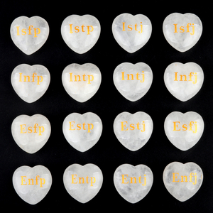Handmade khắc vàng mbti loại 16 cá tính rõ ràng thạch anh 30 mét Đá Trái Tim Đá chữa bệnh đá từ khác nhau cho quà tặng - Product Image 2