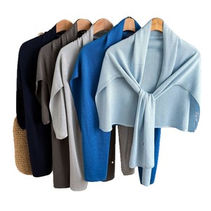 Châle en forme de T surdimensionné en toile légère et respirante pour enfants, collection Printemps/Été, tricot doux et confortable, couleur unie - Product Image 5