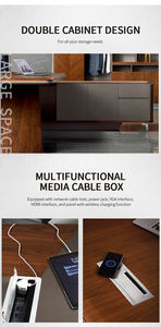 Escritorio Ejecutivo en Forma de L de Diseño Moderno y Lujoso de Madera GENOVA, Escritorio Extensible para CEO/Jefe/Gerente de MDF, Precio con Descuento - Product Image 6