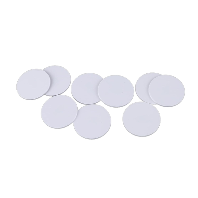 Blank Round 25MM 30MM 35MM 50MM Printable 215 Chip Rewritable NFC Coin Cards Plastic Programmable QR Code NFC Tag