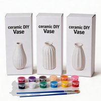 Gipsum polos minimalis dengan pigmen warna-warni untuk anak-anak lukisan dan menggambar keramik DIY vas bunga