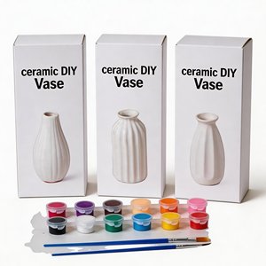 Gesso semplice minimalista con pigmento colorato per bambini pittura e disegno in ceramica fai da te vaso di fiori - Product Image 6