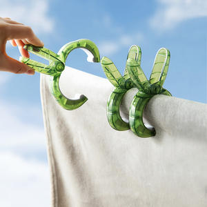 Pinces à linge vertes grandes et robustes, anti-vent, type crochet, pour couettes, serviettes, usage extérieur, 200 pièces par carton - Product Image 1