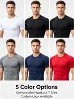 Camiseta Deportiva de Compresión de Alta Elasticidad PRO para Hombre, Camiseta de Manga Corta de Secado Rápido para Correr y Entrenamiento Físico