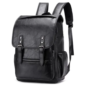 Trendy Custom Men Leather Backpack Bags Fashion Luxury Waterproof College School Backpack Back Pack