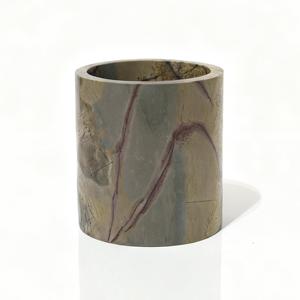 Portacandele in Pietra Naturale Dipinta a Mano, Portapenne, Contenitore Decorativo per Casa, Oggetto d'Arte e Regalo - Product Image 1