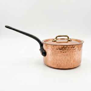 Rose Gold Copper Utensils With Lid And Hammered Design With Metal Handle For Kitchen Hotel Restaurant And Home Use - Product Image 1