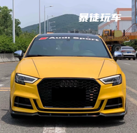Applicable aux modèles Audi A3 S3 RS3 : Lame avant, Lame arrière, Aileron arrière, Embouts d'échappement, Aileron central, Kit carrosserie complet