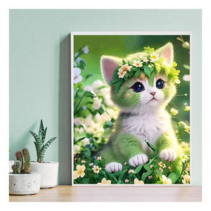 5d bricolage diamant peinture chat portant de l'herbe anneau diamant broderie mosaïque maison personnalisé <span class=keywords><strong>animaux</strong></span> Photo usine en gros - Product Image 2