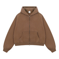 Sweat à capuche zippé surdimensionné de bonne qualité avec broderie en tissu polaire personnalisé