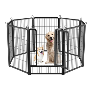 Büyük katlanabilir nefes Modern paslanmaz çelik köpek evcil hayvan oyun parkı Metal kapalı ve açık Kennels - Product Image 6