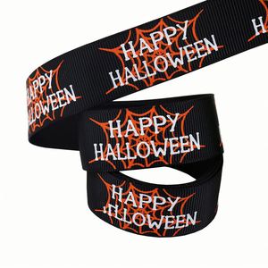 Ruban gros-grain imprimé fantômes et citrouilles, exclusivité Halloween, 2,2/2,5 cm, 10 yards, pour emballage cadeau et décoration de fête - Product Image 6