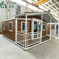 Maison pliante à deux ailes, logement conteneur extensible, bureaux, résidences, maisons préfabriquées, maison de jardin modulaire en conteneur