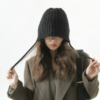 Chapeaux d'hiver unisexes en tricot chaud, bonnets coréens pour femmes, protection des oreilles, chapeaux de pêcheur doux, maintien de la température, accessoire vestimentaire