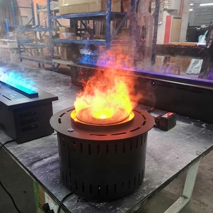 Chimenea Eléctrica Interior de 35CM con Control Remoto, Efecto de Llama de Vapor en Forma de Columna de Acero Inoxidable, Decoración para Insertar - Product Image 6