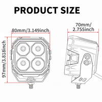 Aurora 3 pouces 60W LED Pod Light Side Shooter Amber White Backlit Auxiliary 4x4 pour Offroad Toyota Tacoma 4Runner Tundra Pickup