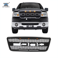 Grille avant noire mate en ABS de style Raptor avec éclairage pour F150 2004-2008
