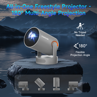 Projecteur portable HY300 Pro Plus 290 ANSI avec décodage 8K, 720P, projecteur à courte focale, haut-parleurs intégrés, Android 14, correction automatique de la distorsion trapézoïdale, BT, Air Mouse