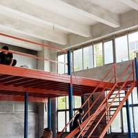 Plateforme de Mezzanine Modulaire en Acier à 2 Niveaux, Structure Boulonnée Personnalisable, Revêtement Poudré, Système de Rayonnage Robuste Anti-Corrosion