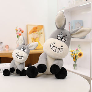 Animal en peluche-Compagnon réconfortant-Animal en peluche ultra doux Animaux de <span class=keywords><strong>la</strong></span> <span class=keywords><strong>ferme</strong></span>-25cm assis âne mignon - Product Image 2