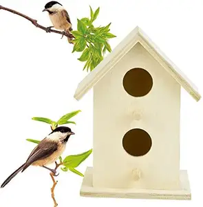 Coohole ahşap kuş evi kuş evleri yetiştiriciliği kutusu çeker küçük kuşlar çocuk el yapımı DIY zanaat ev dekoratif