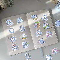 60 autocollants en vinyle originaux, sans contrefaçon, mignons et amusants, motif requin graffiti, imperméables et écologiques pour coques de téléphone portable