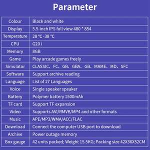 <span class=keywords><strong>Console</strong></span> de jeu rétro portable X9 8 Go 2000+ jeux Écran IPS 5,5 pouces 8 émulateurs <span class=keywords><strong>Console</strong></span> de jeu d'arcade rétro pour enfants Cadeau - Product Image 6