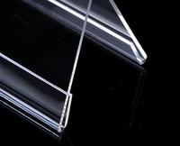 Cadre de siège de conférence triangle en forme de V acrylique transparent double face pour carte de table avec affichage de bureau