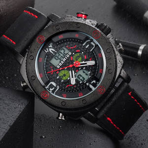 <span class=keywords><strong>BOAMIGO</strong></span>-<span class=keywords><strong>reloj</strong></span> analógico de cuarzo para hombre, cronógrafo deportivo con pantalla LED Digital, color marrón y azul, resistente al agua, 3 unidades - Product Image 6