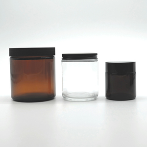 Tarro de cristal de vela de bendición de oración ámbar a granel, 4oz, 8oz, 16oz, tarro de cristal de lado recto transparente/esmerilado con tapa negra de plástico con tornillo - Product Image 6