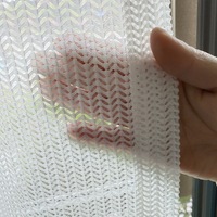 Rideau de fenêtre en polyester 100% tissé en maille warp à rayures turques nordiques, résistant au rétrécissement, poids moyen 110 GSM, motif chevrons