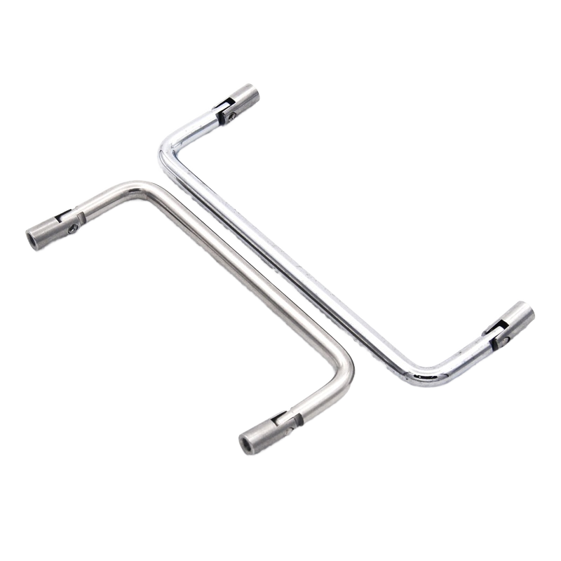 Industrial Design Silver Classic 304 Stainless Steel Polished Finish Folding Door Pull Handle for Warehouse Use Customized Sizes